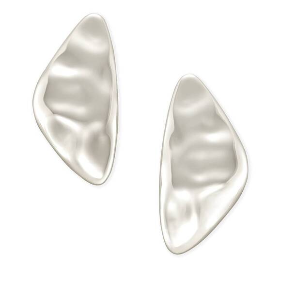NEW KENDRA SCOTT women's kira statement earrings in rhodium metal silver